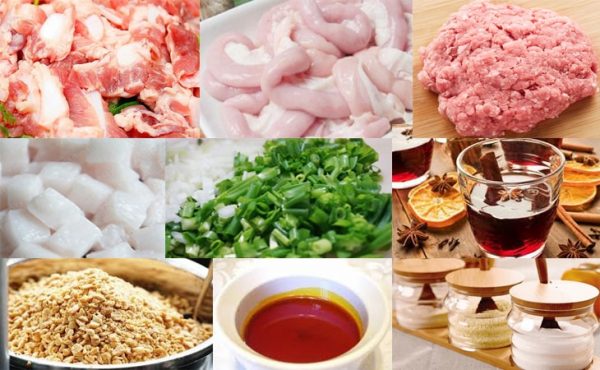 Chuẩn bị nguyên liệu và dụng cụ làm dồi sụn non