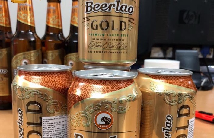 Két bia Lào lon gold 330ml 5 Két bia Lào lon gold 330ml 5